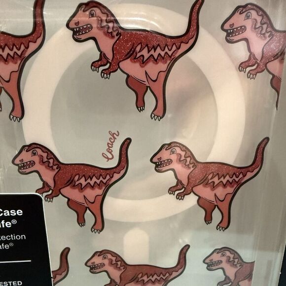 Coach Rexy Glitter Dinosaur iPhone 16 Protective MagSafe Clear Case NEW - Picture 2 of 6